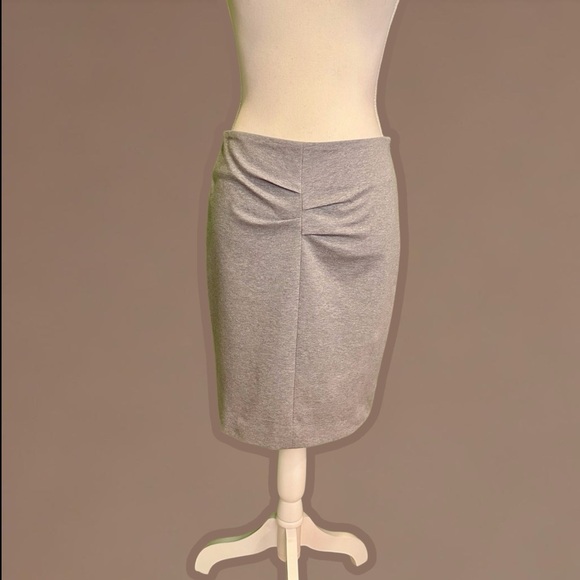 Rivamonti for Saks Fifth Avenue Heather Gray Pintuck-Detailed Knit Pencil Skirt - Picture 3 of 12
